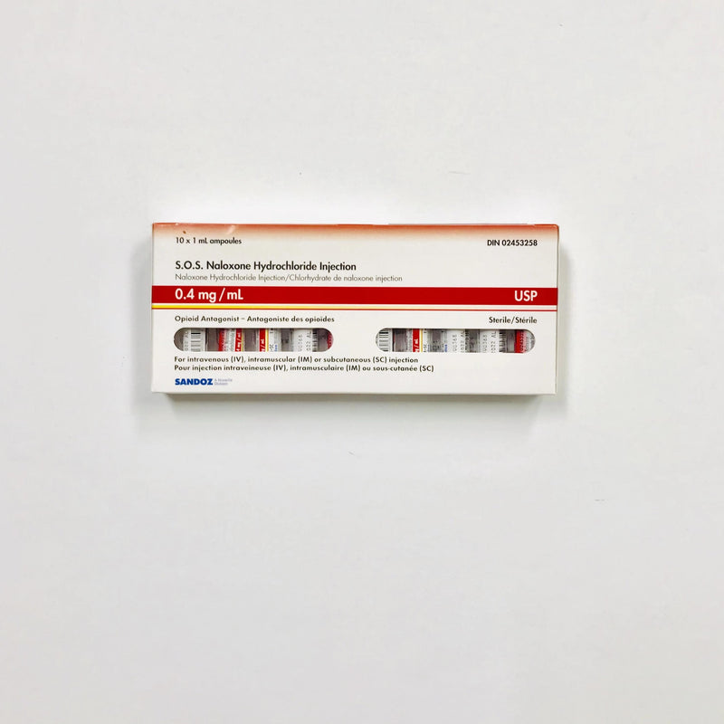 Naloxone Hydrochloride/Narcan Injection 0.4mg/mL (10 Ampoules/Box)