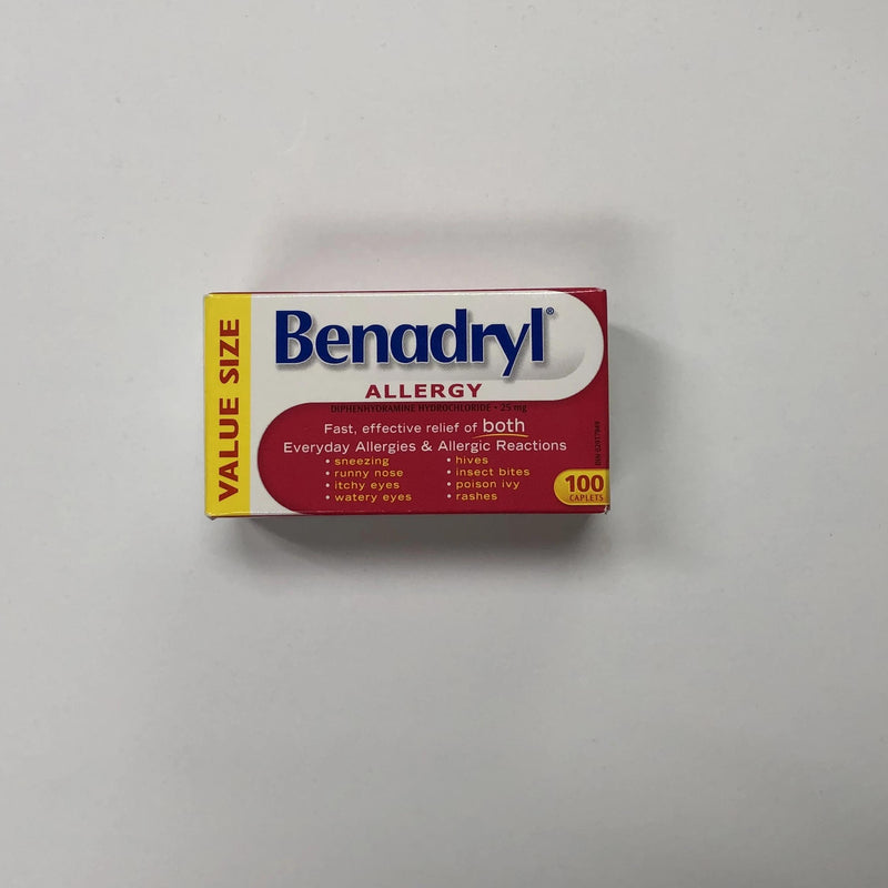 Diphenhydramine/Benadryl 25mg (100 Capsules/Bottle)