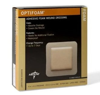 Optifoam Adhesive Dressing 6" x 6" (15cm x 15cm)