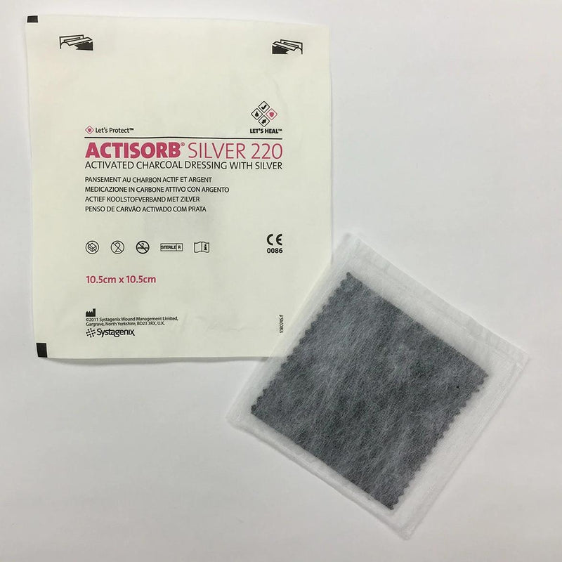 Actisorb Silver with Charcoal 4" x 4" (10.5cm x 10.5cm)