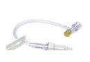 Prolongateur 20 cm, raccord Luer mâle, lumière réduite, pince latérale avec valve anti-siphon, sans filtre