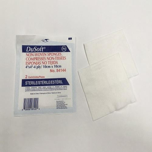 Non-Woven Sponge Gauze 4" x 4" (10cm x 10cm) 4-ply Sterile (2/pack)