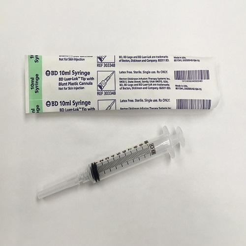 BD 10mL Luer Lock Syringe with Blunt Plastic Cannula