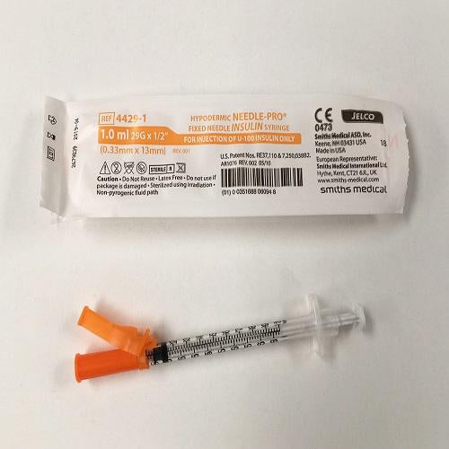 Needle Pro Fixed Needle 1mL Insulin Syringe 29G x 1/2"