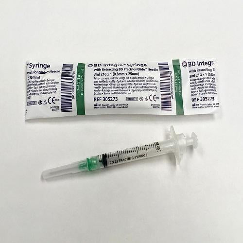 BD Integra 3mL Luer Lock Syringe with 21G x 1" Safety Needle