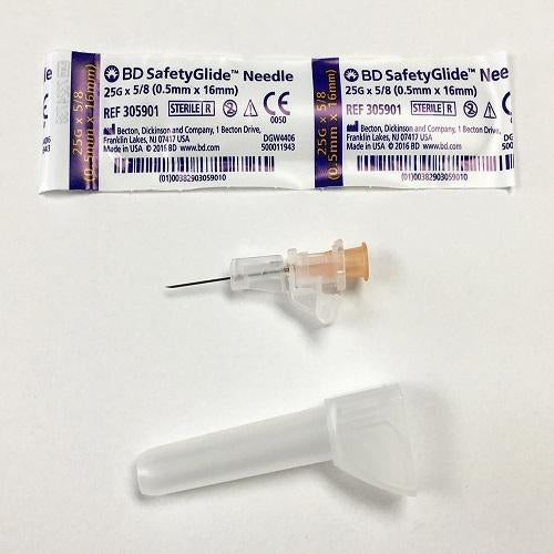 BD Safety Glide Needle 25G x 5/8"