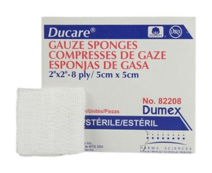 Woven Sponge Gauze 2" x 2" (5cm x 5cm) 8Ply Sterile, 2/pack