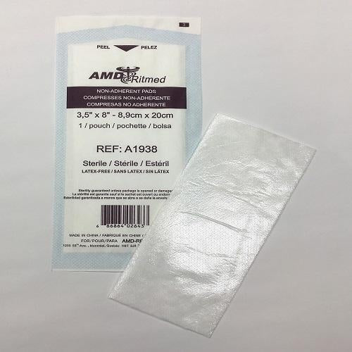 Non-Adherent Pads White Sterile 3" x 8" (7.5cm x 20cm)