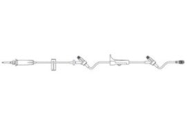 Gravity Rollerclamp Administration Set with Two Injection Sites,15 drops/mL flow rate, 104" length tubing